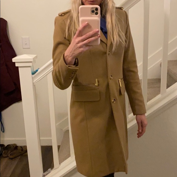 Michael Kors Camel Wool Pea Coat size Small - Picture 8 of 11